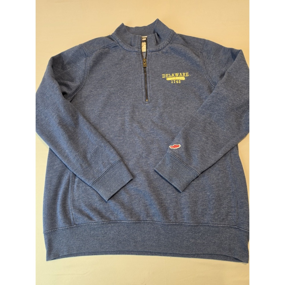delaware blue hens League Mens Medium Long Sleeve 1/4 Zip Sweatshirt‎ NCAA